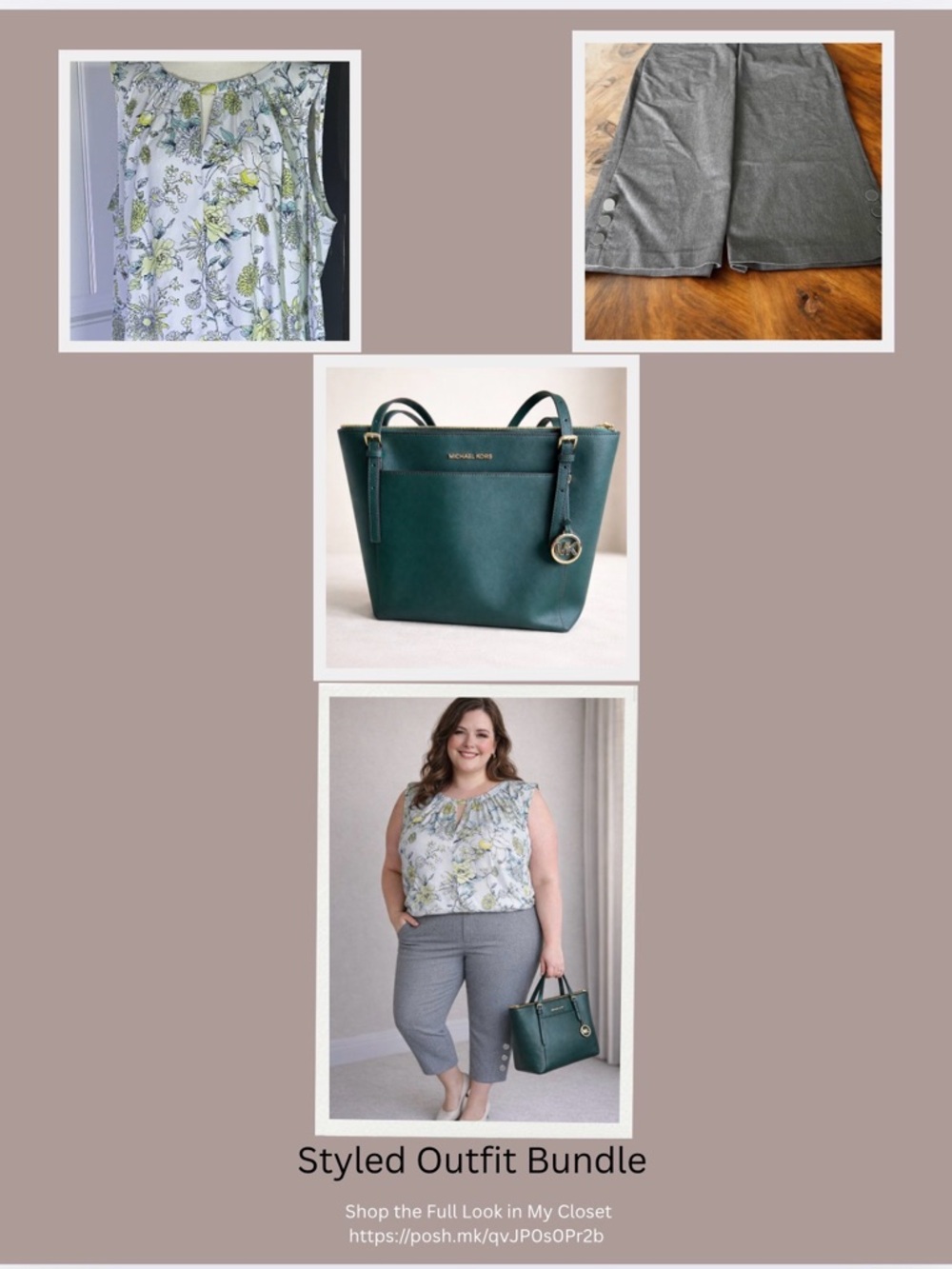 Lane Bryant Wide Leg Capri Pants in Charcoal Gray with Button Detail - Picture 3 of 7